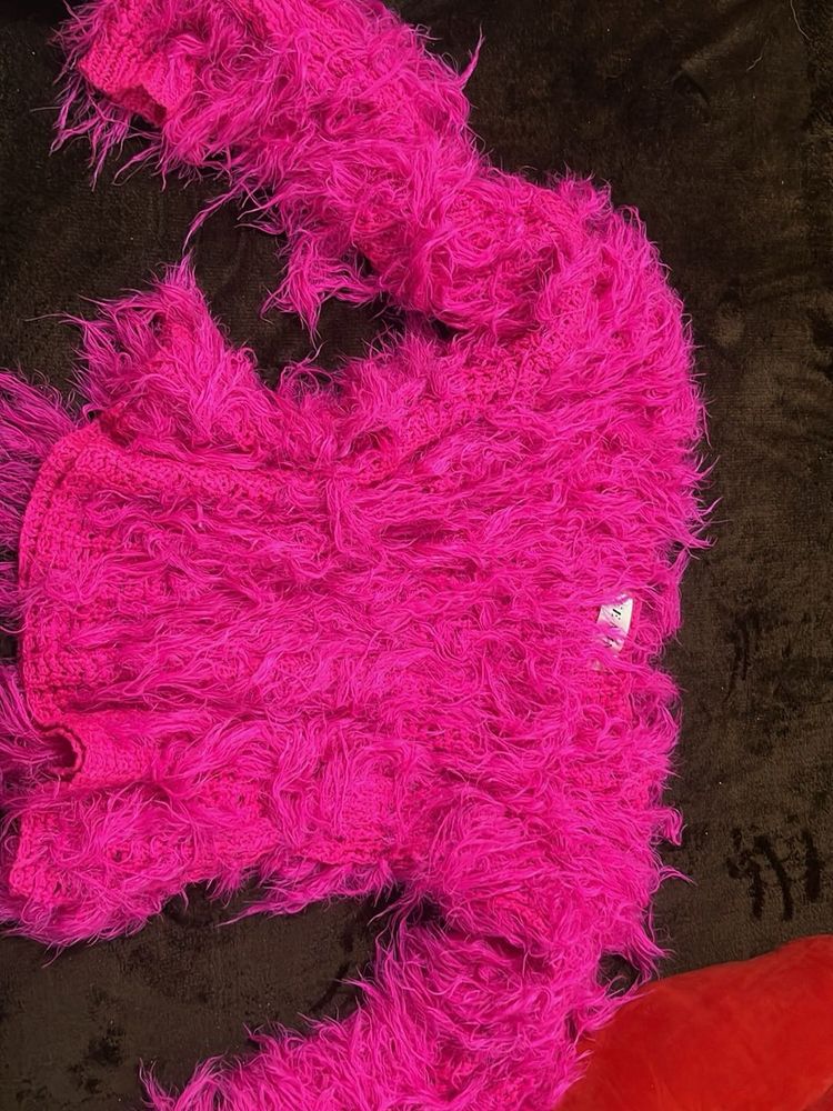 Fuzzy Pink Top