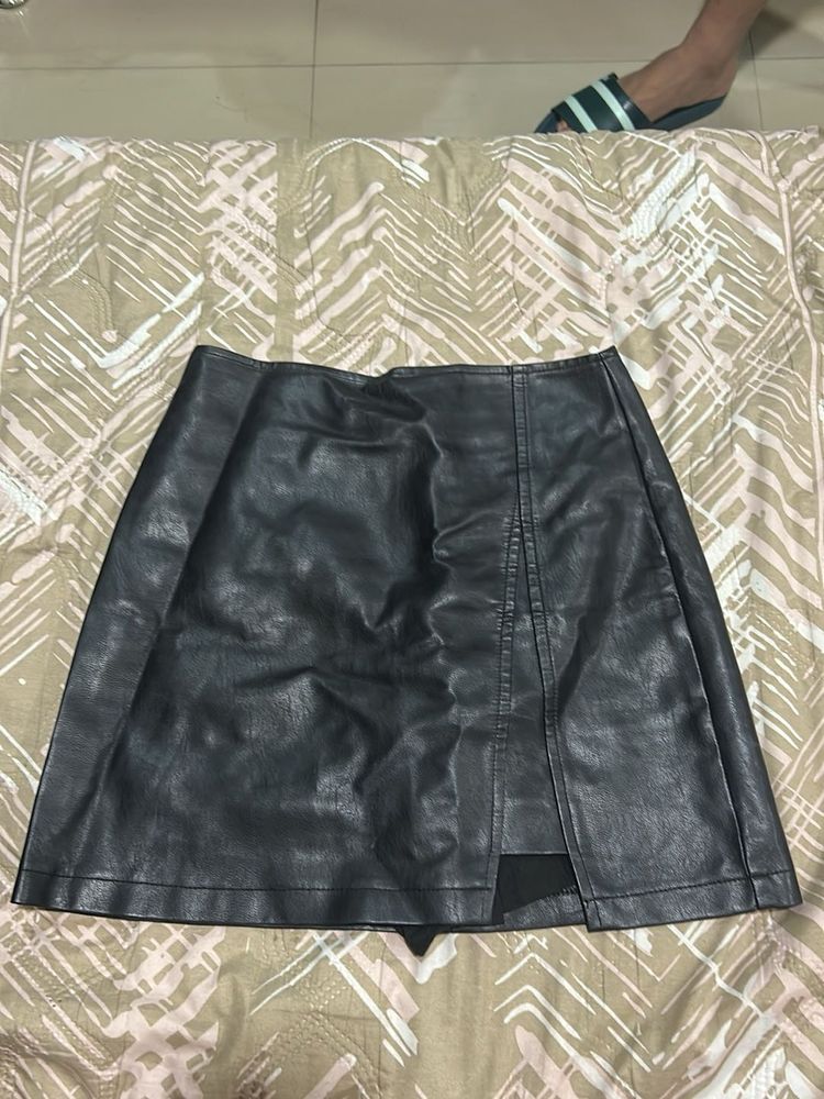 Faux Leather Mini Skirt