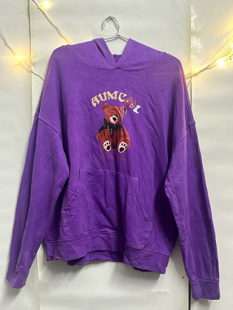 vintage Purple Bear Hoodie