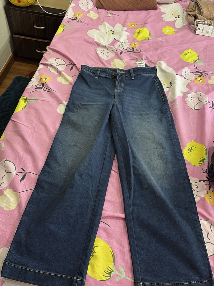 Wide Leg Denim Jeans