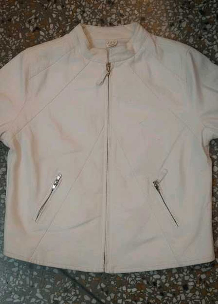 Vintage White Moto Jacket