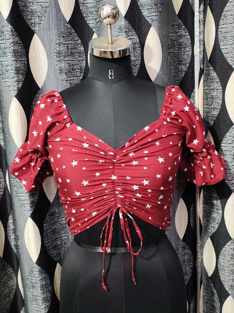 Stylish Star Print Crop Top