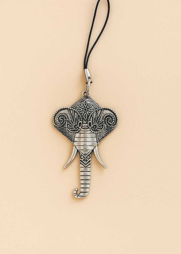 Elephant Head Phone Charm