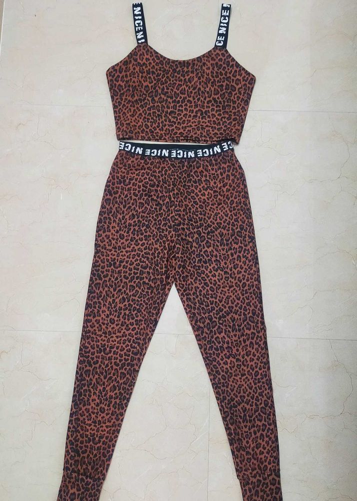 Leopard Print Two-Piece Set