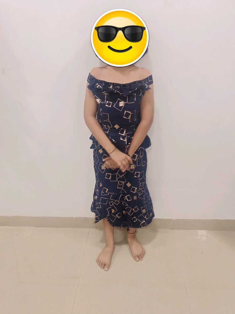 paded Chic Blue Patterned Dress