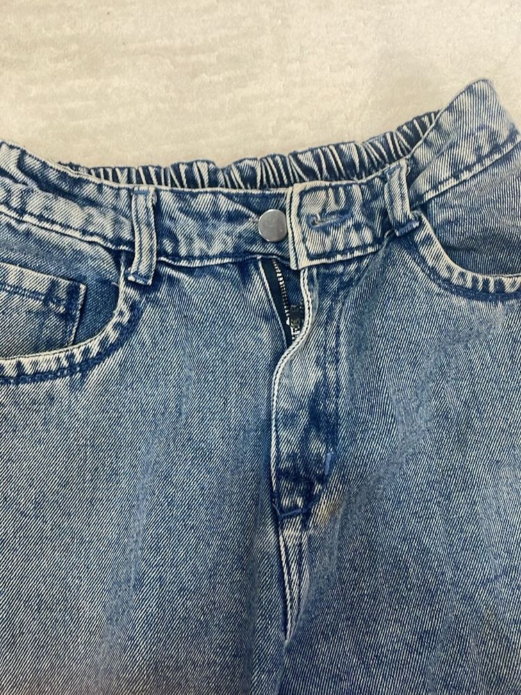 Washed Baggy Blue Jeans