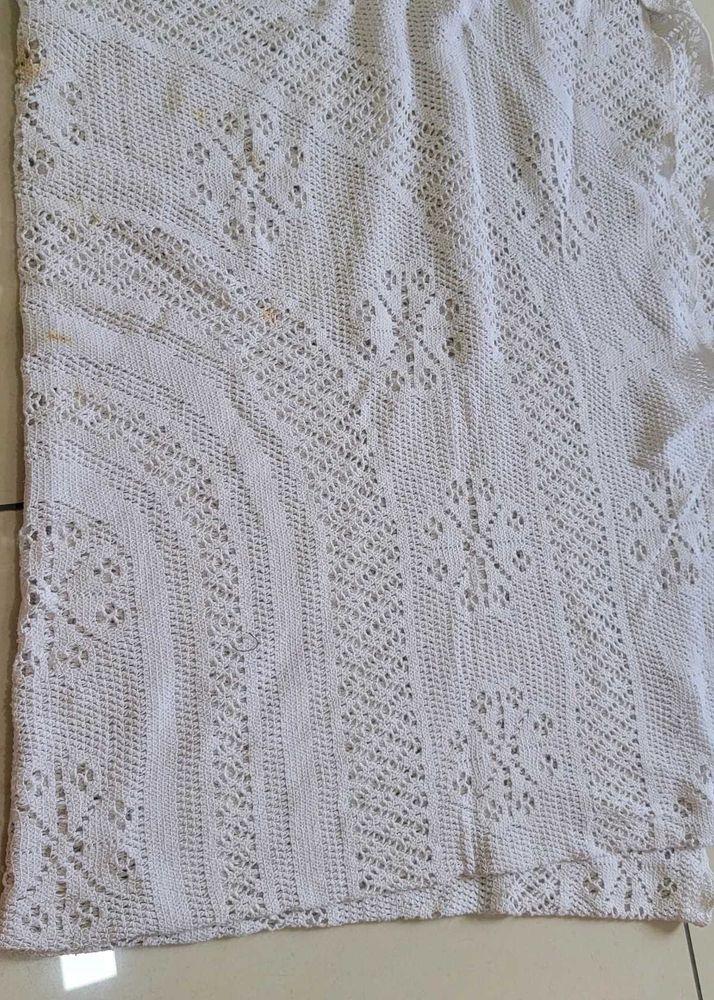 White Crocheted Saree