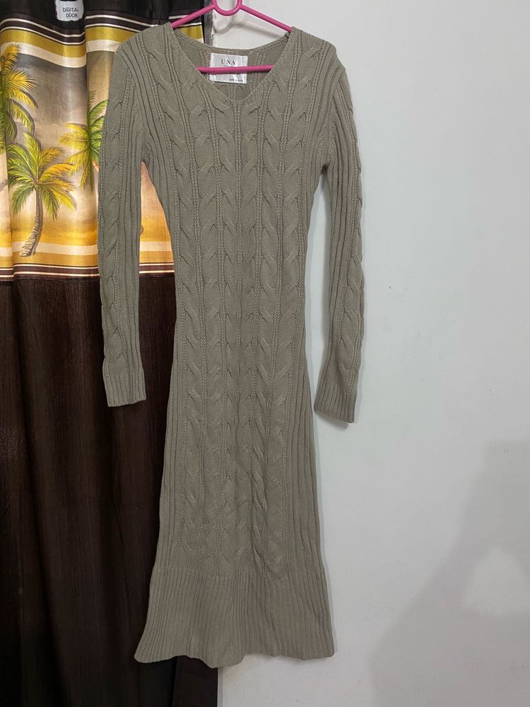Winter Knitted Sweater Dress Long Sleeve