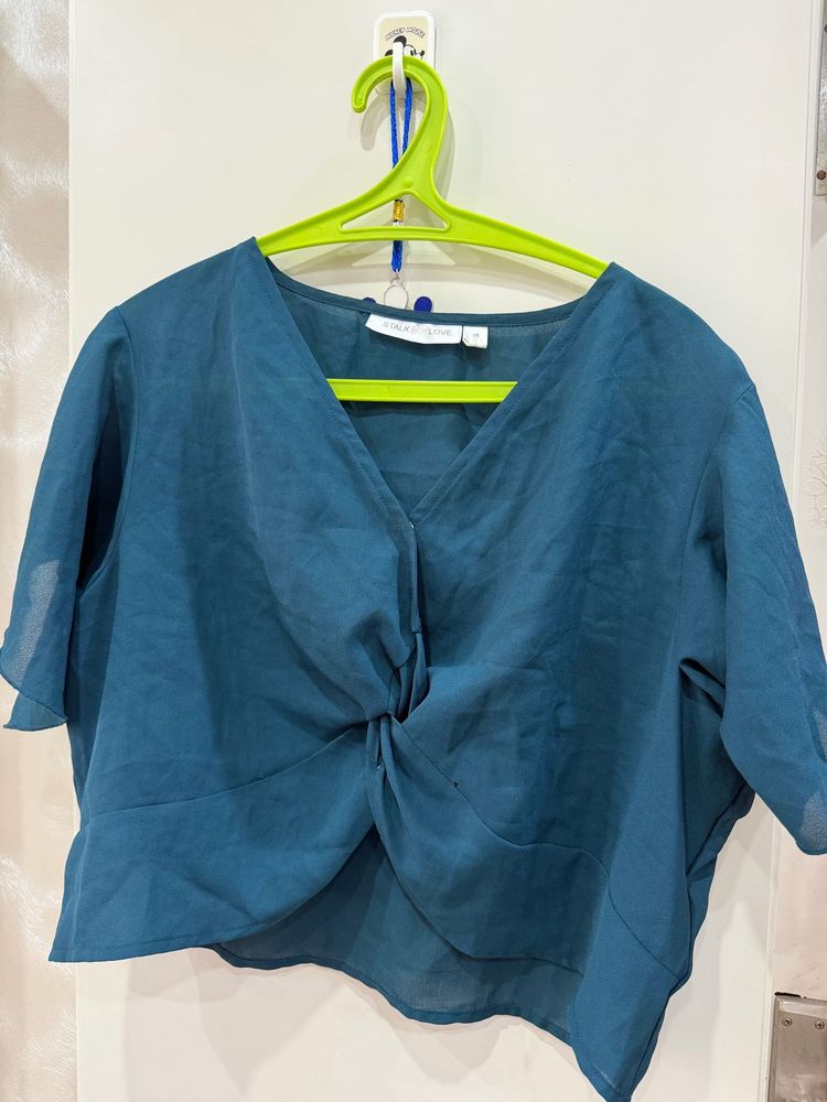 Blue Knot-Front Top