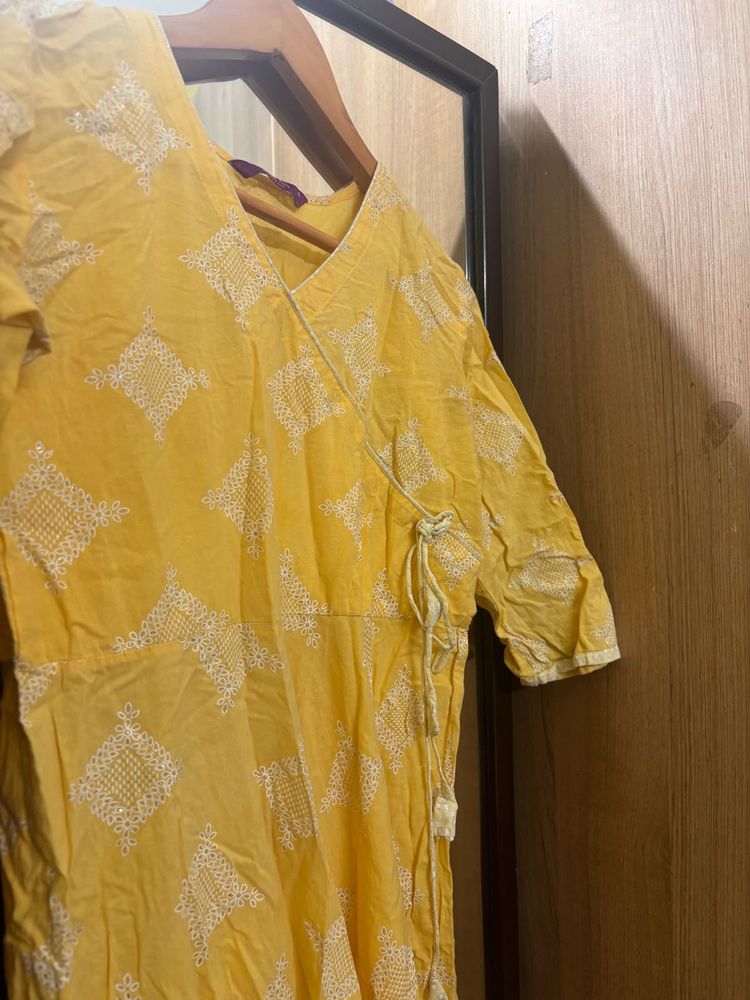 Yellow Embroidered Kurta