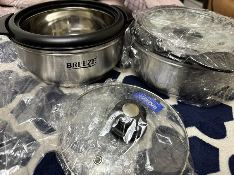 2 Stainless Steel Caserroles  New