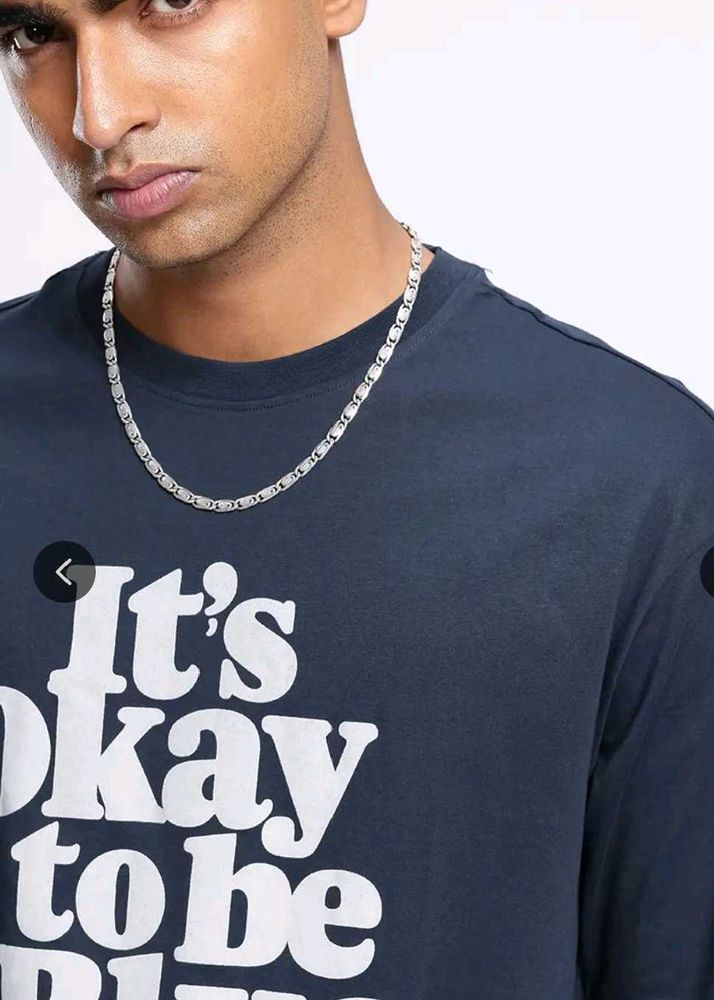 Glichez Typography Printed Relaxed Fit T- shirt