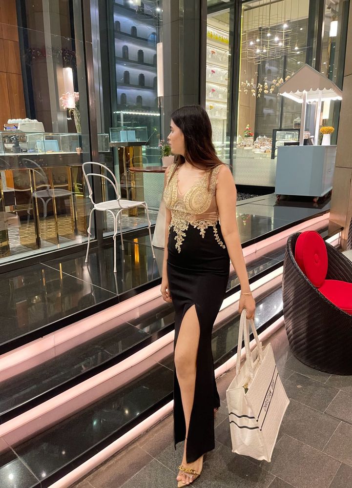 Elegant Black &amp; Gold Gown