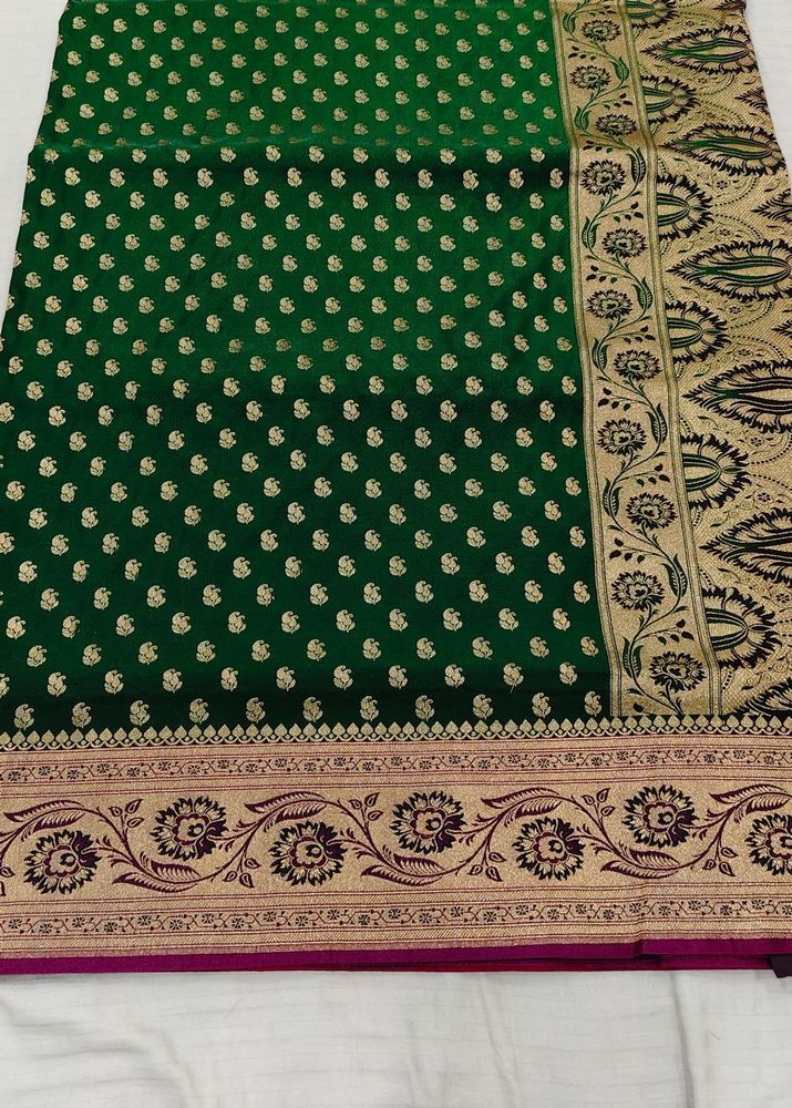 Elegant Green Banarsi silk