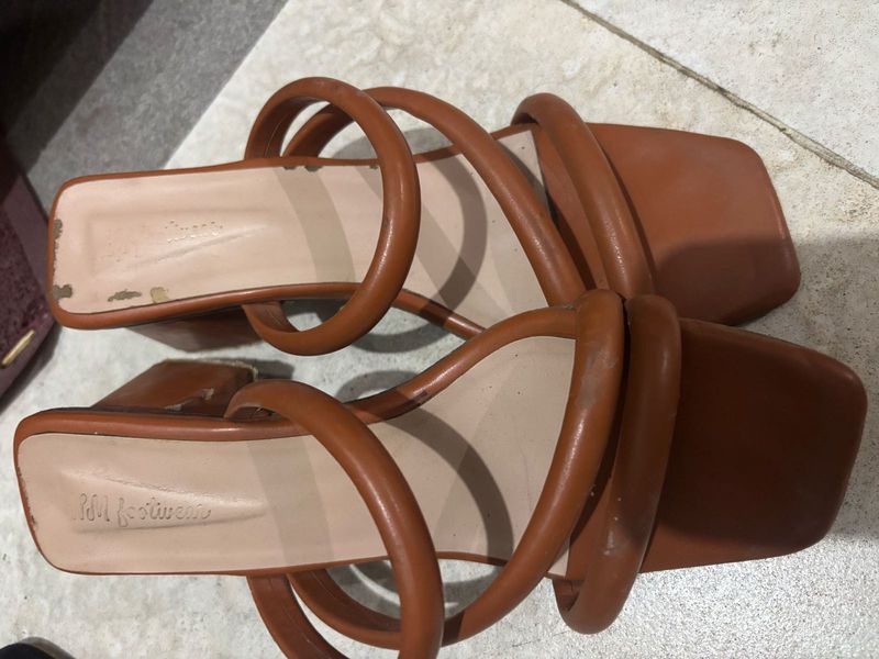 Brown Strappy Flats