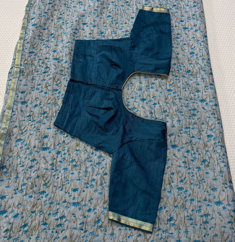 Saree with stitched blouse