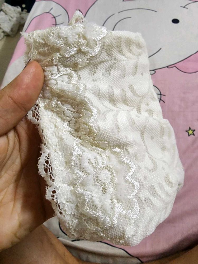 White Lace Bralette With Fancy Back!