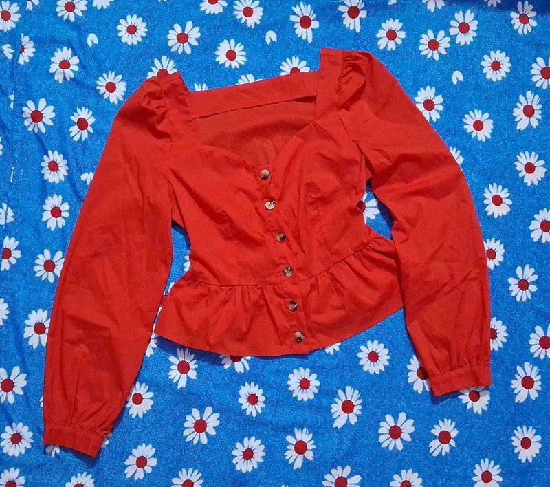 Red Peplum Top