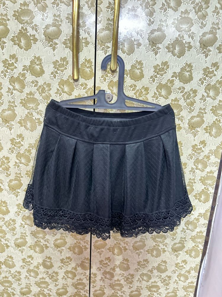 Black Lace Mini Skirt