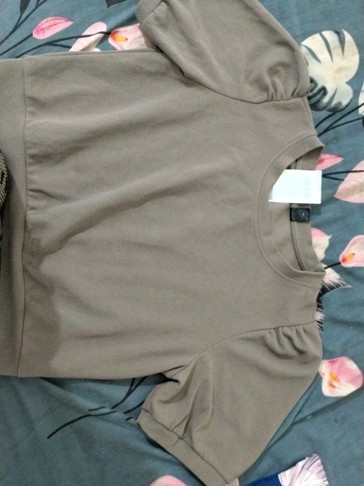 Olive Puff Sleeve Top