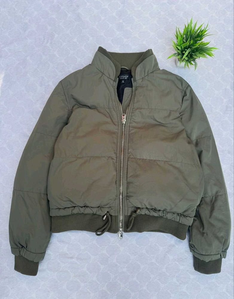 Topshop Olive Green Puffer Jacket