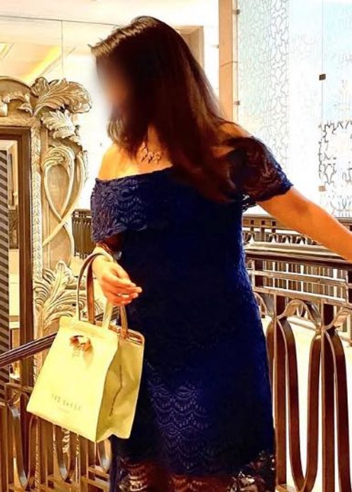 Elegant Blue Lace Dress