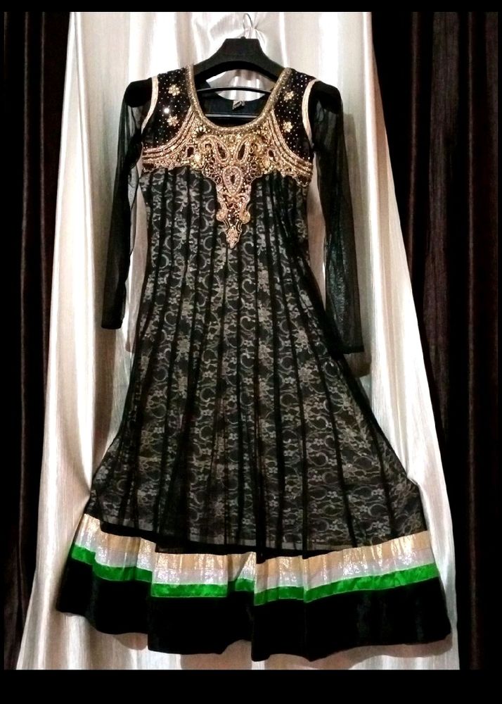 New Hand Work Net Frock Suit Set
