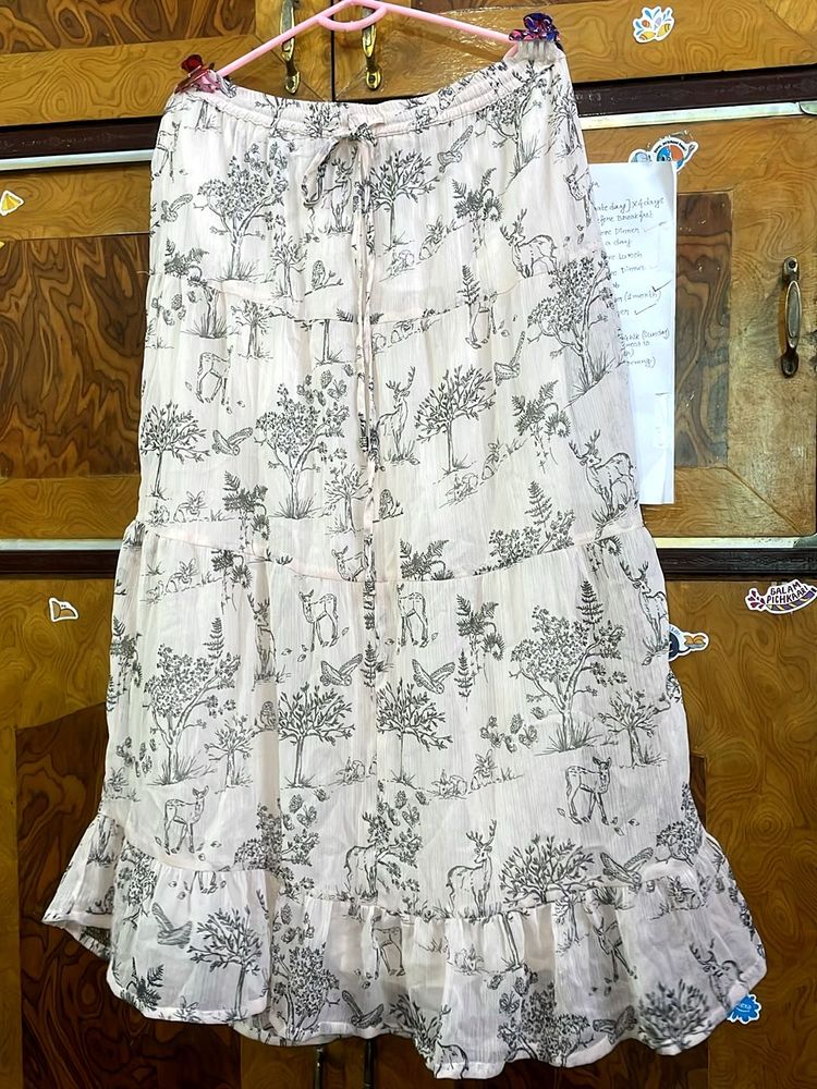 QUIERO Printed Oyster Midi Skirt L/34