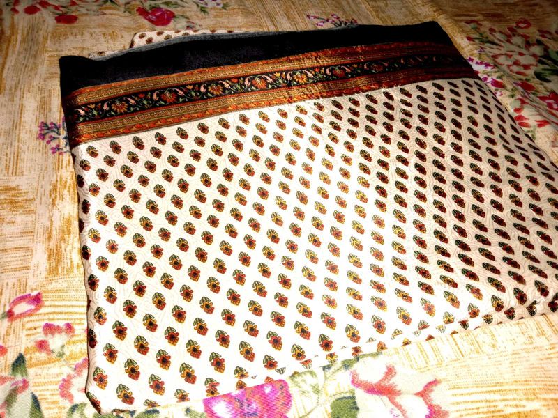 floral satin silk saree