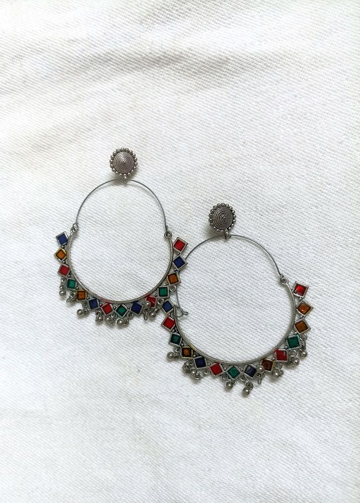 Multi Coloured Meena Chandballi Earring