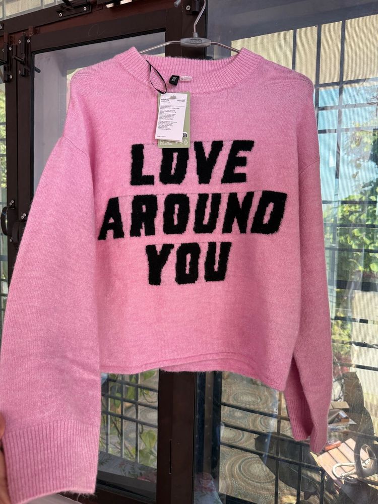 H&amp;M NEW Pink Oversized Jumper /Size-S