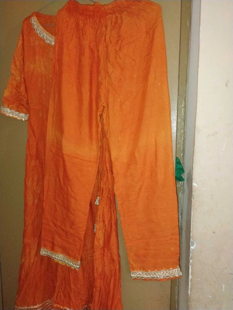 Orange Kurta and Pant Set