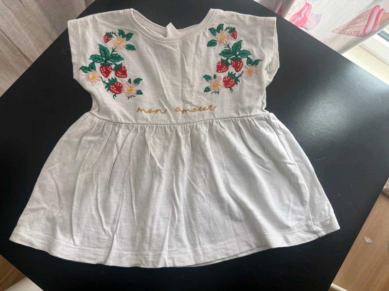 Strawberry Embroidered Peplum Top