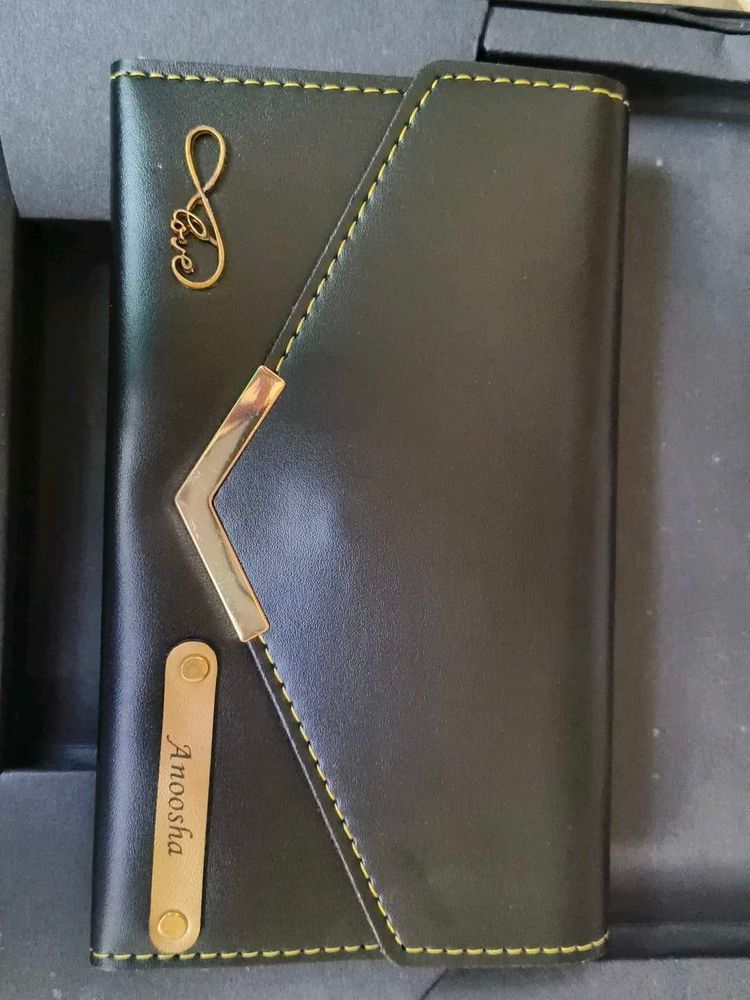 Personalized Black Leather Wallet