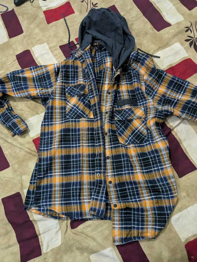 Hooded Flannel Shirt