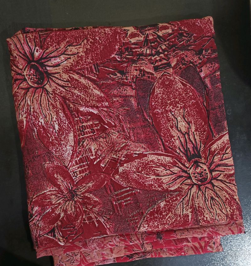 Floral Red Saree
