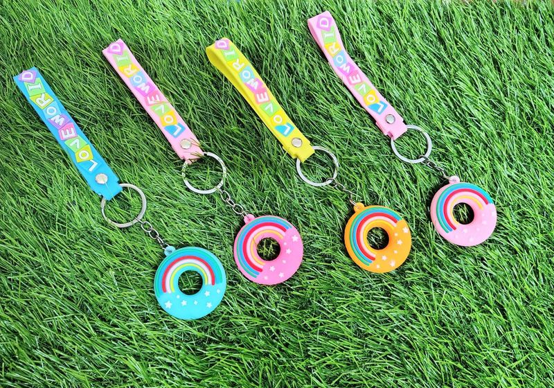 Set Of 4 Donut Keychains