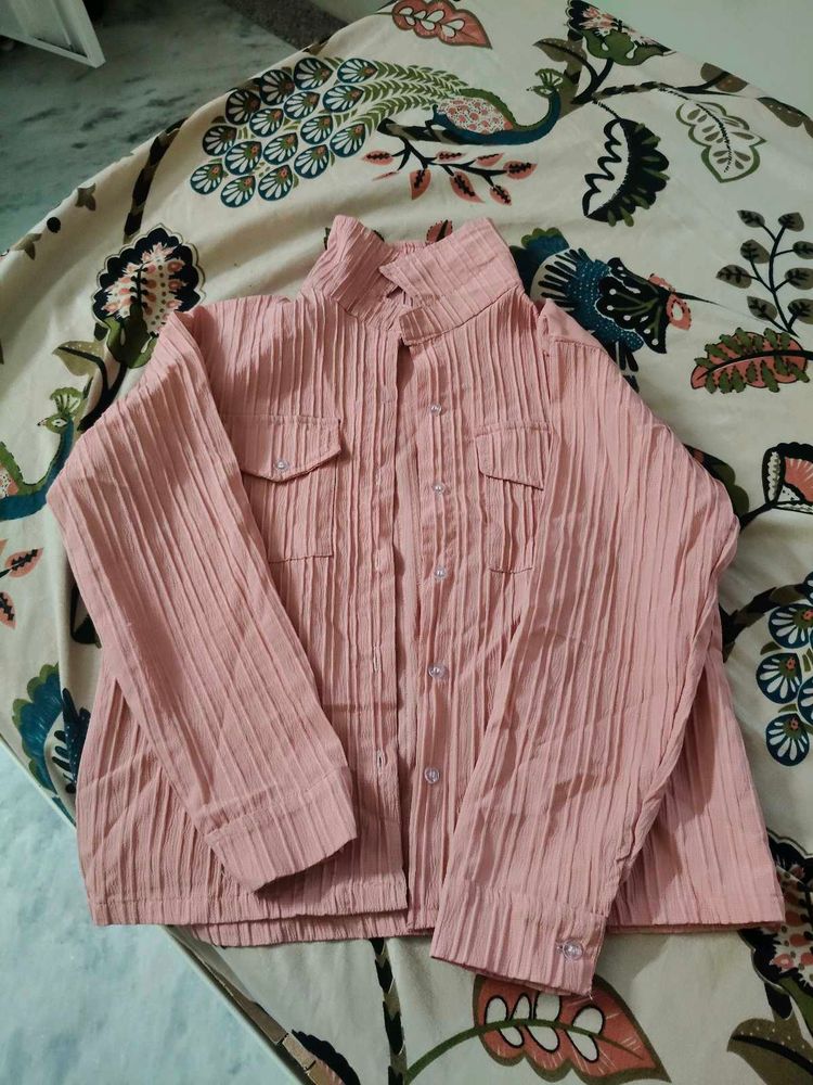 Cotton Shirt Peach Colour