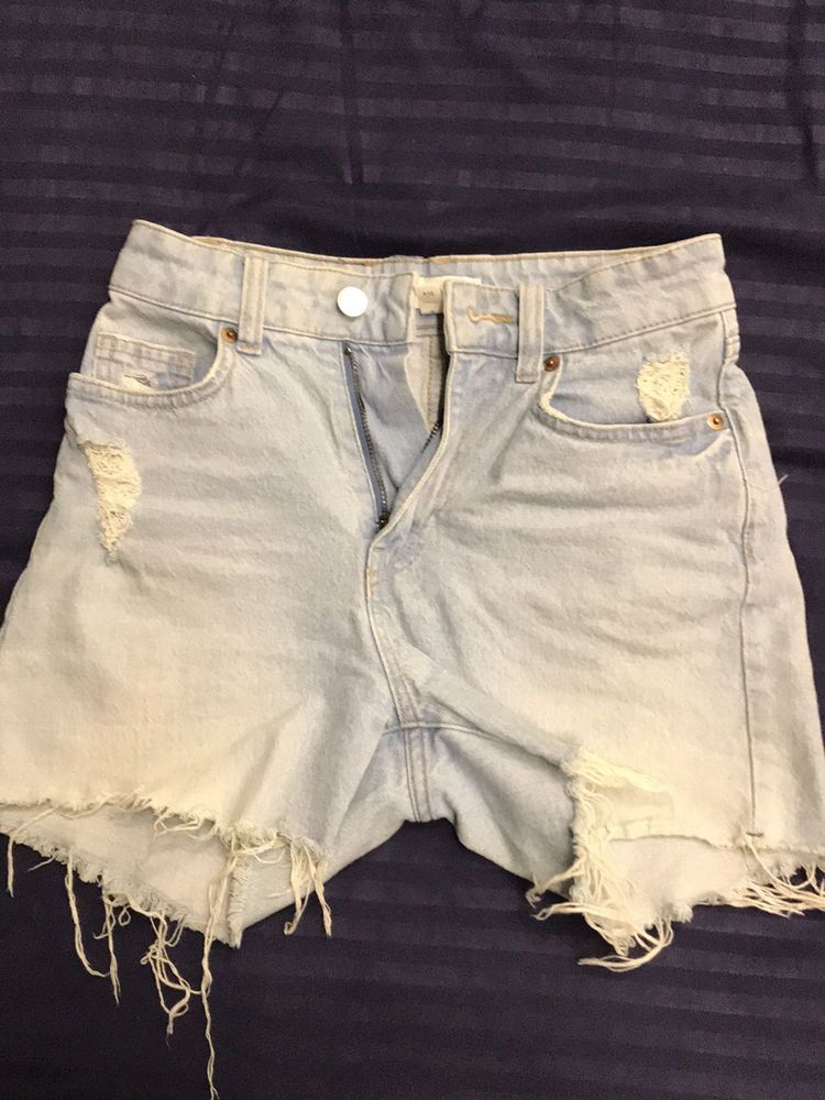 Distressed Denim Shorts