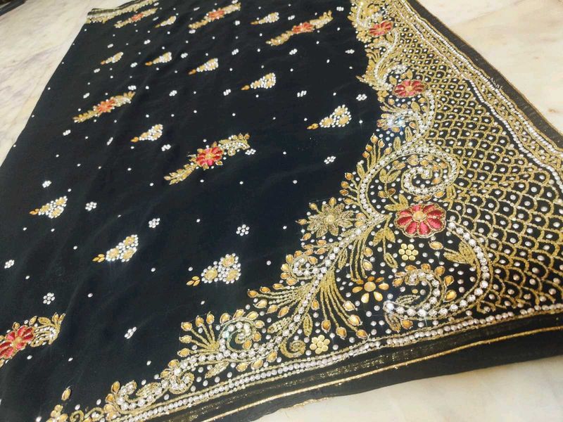 Very Beautiful 🤩 Black Saree 🖤🖤