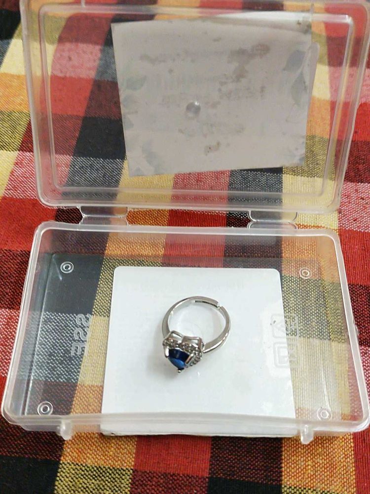 Heart Blue Stone Silver Ring 💙✨