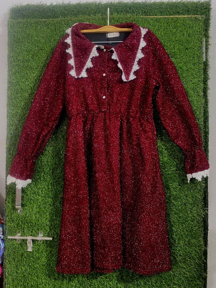 Sparkly Burgundy Party Dress