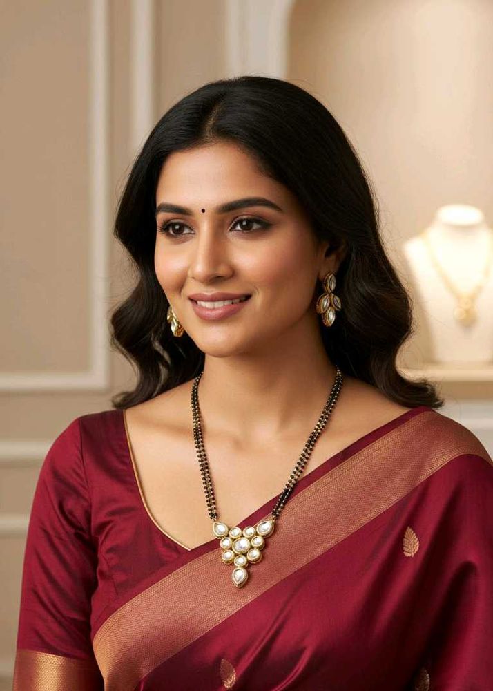 Priyaasi Gold-Plated Kundan Mangalsutra with Earri