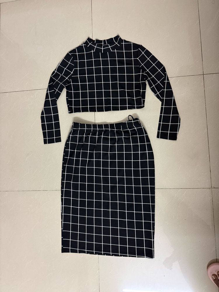 Chic Checkered Two-Piece Set