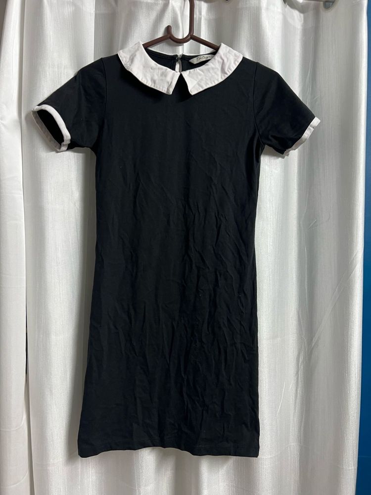 Black &amp; White Collar Dress