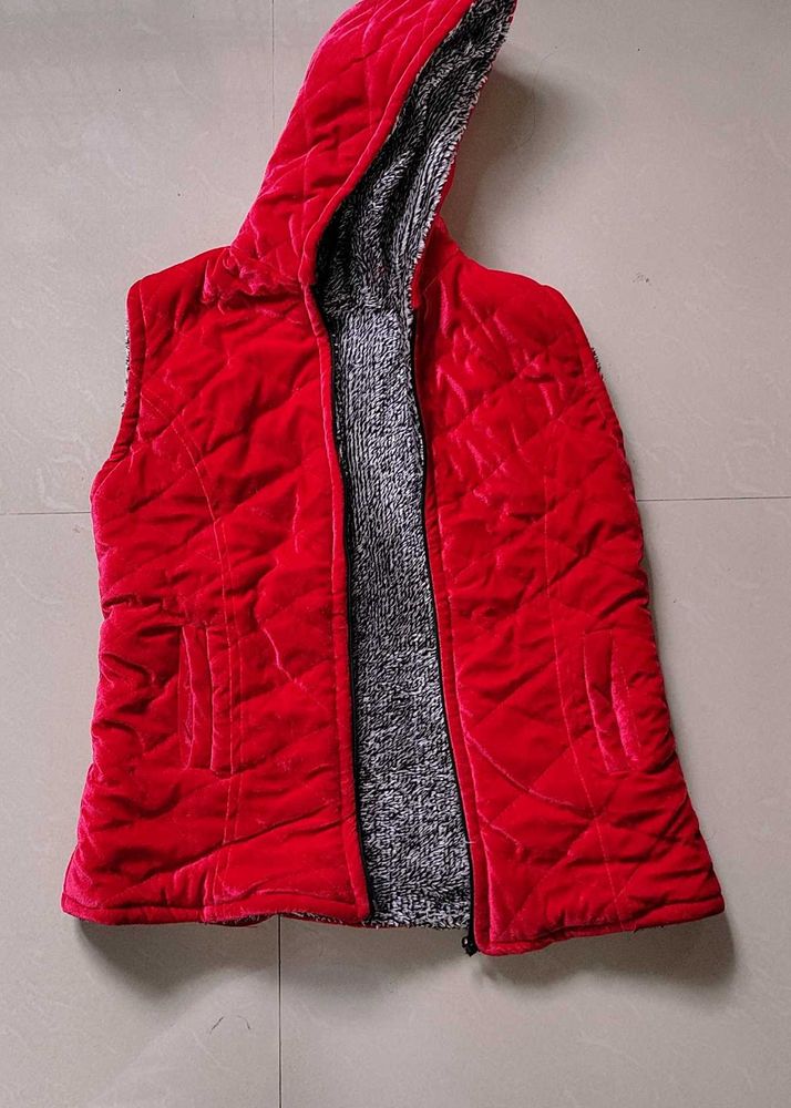 Red &amp; Grey Dual half jacket with FREEGIFT