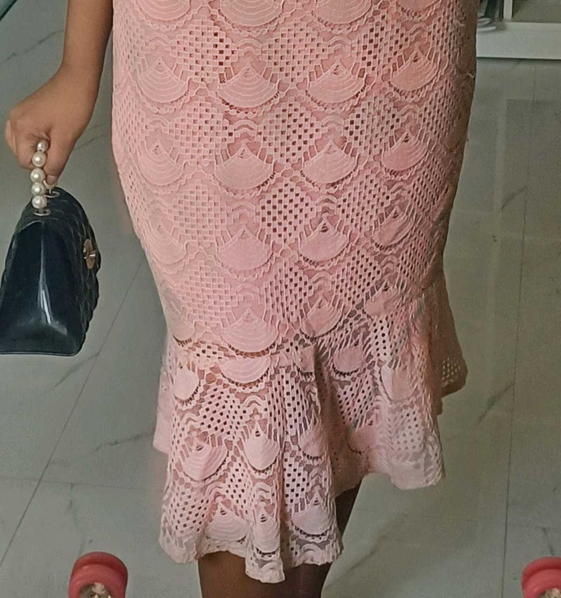 Lace Mermaid Tail Midi Dress