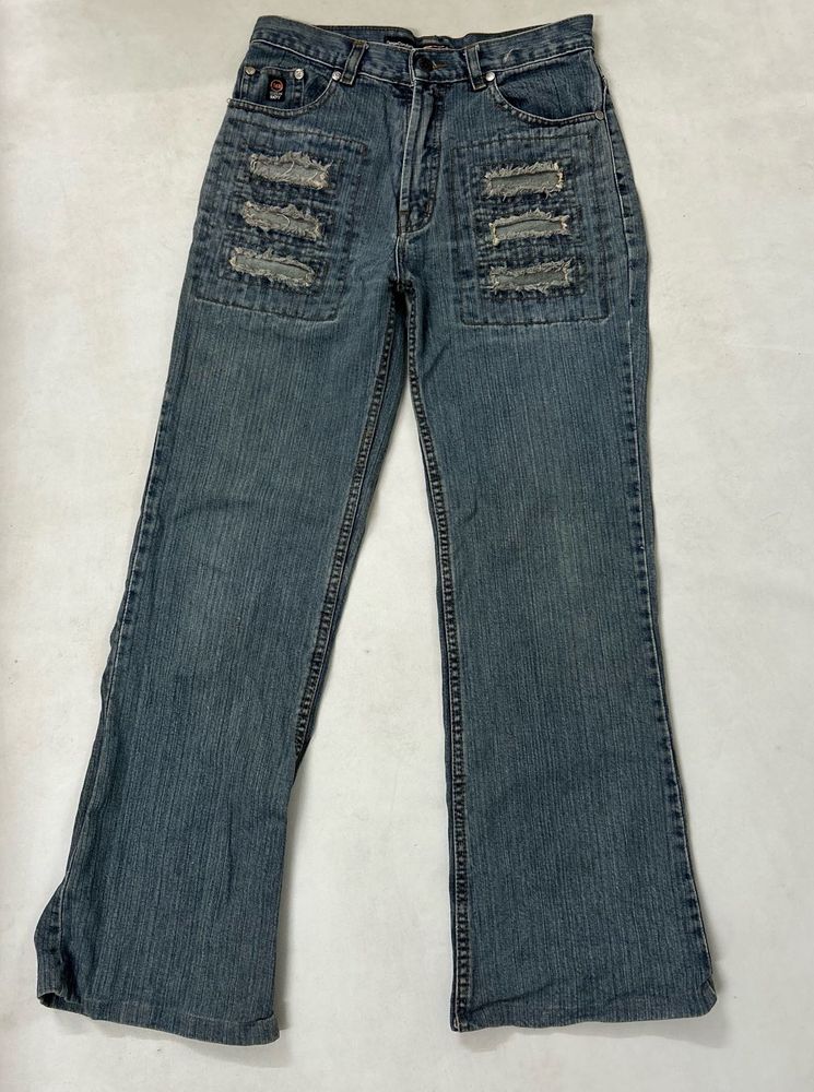 straight blue denim