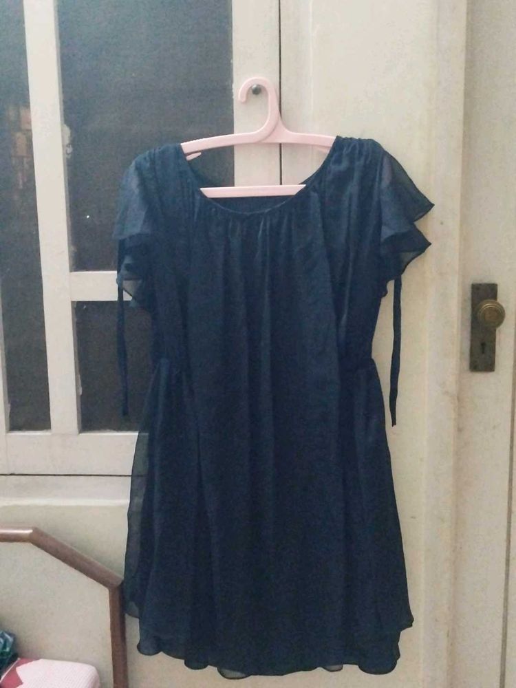 Black Chiffon Mini Dress