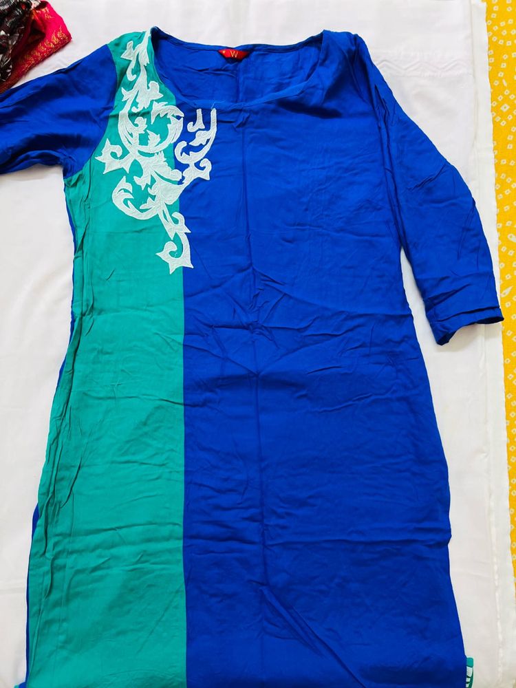 W kurta - Blue n Green combination; Size 10